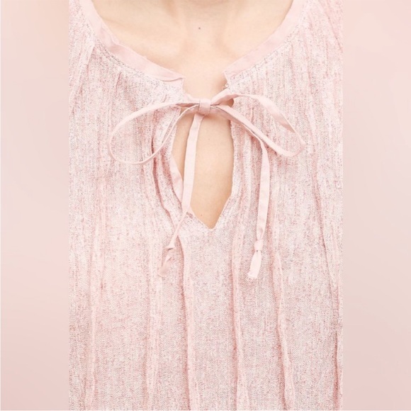 Anthropologie Meadow Rue Pleated Tie Neck Tank Size M - Picture 3 of 7